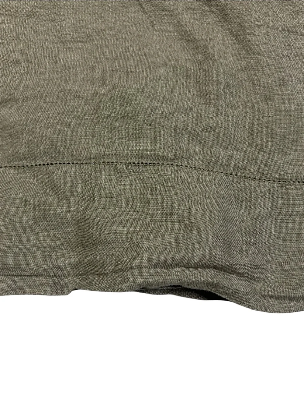The Citizenry 100% French Linen Stonewashed Flat Olive Green Sheet King